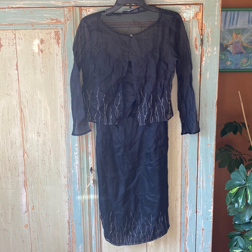 Jasper Conran 2pc silk little black dress